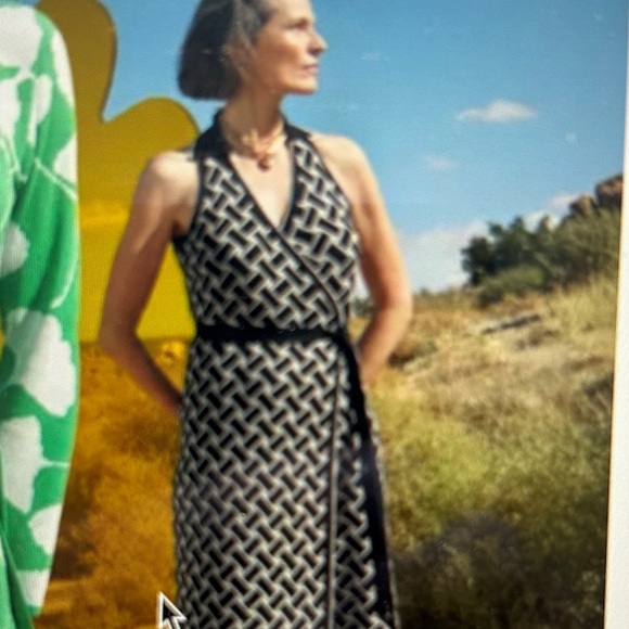 Diane Von Furstenberg Target Collaboration Black and Gold Geometric Wrap Dress - Picture 4 of 6